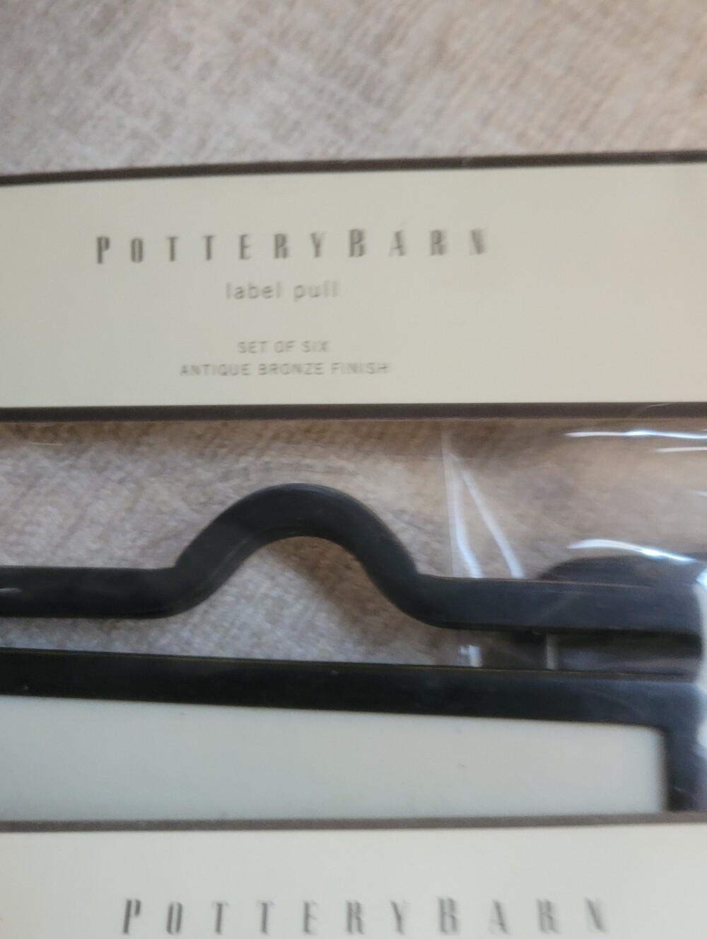 Pottery Barn Antique Bronze Label Pulls - Bronze/Black Finish (Set of 5) - Picture 11 of 12